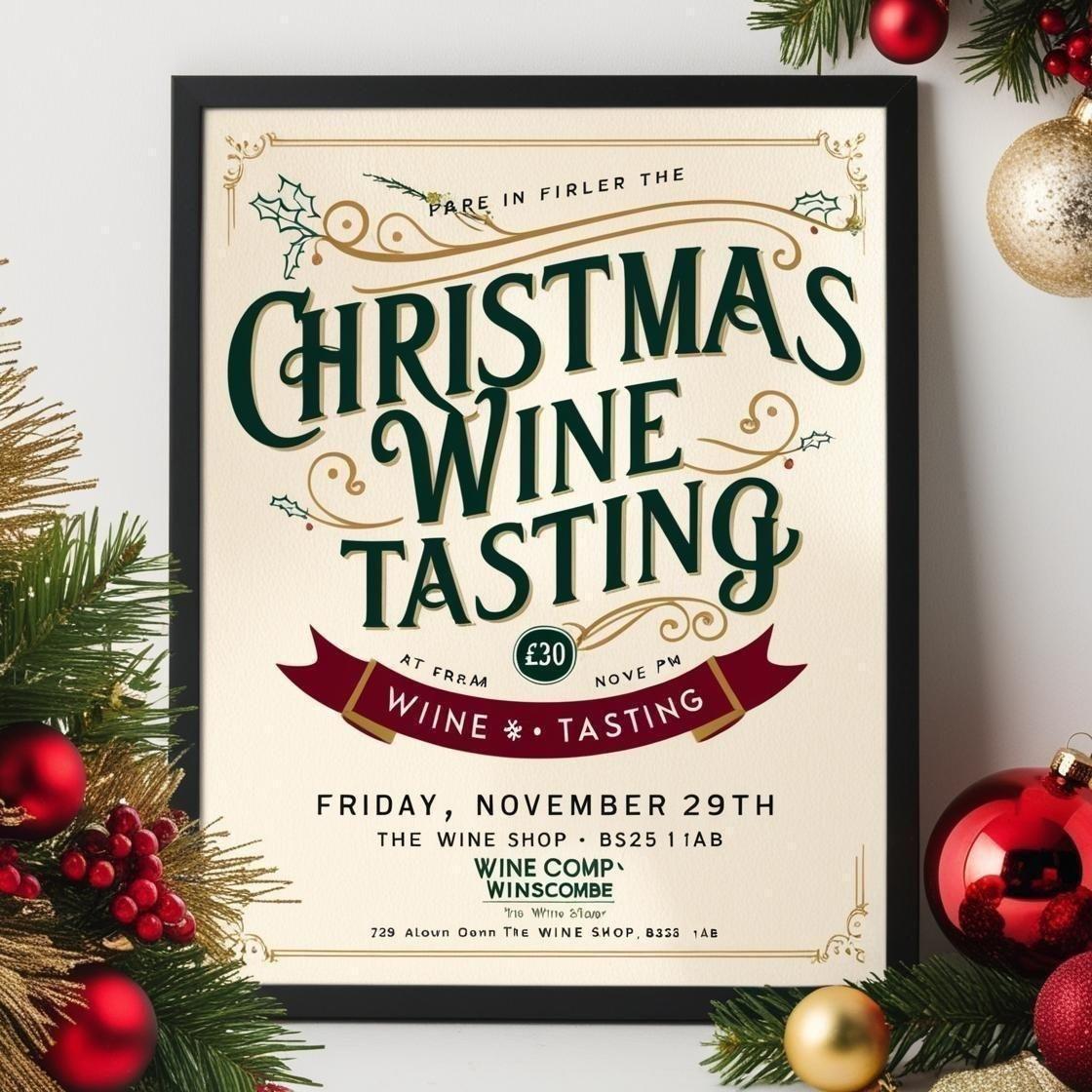 Christmas Wine Tasting - Friday 29th November 7-9 pm