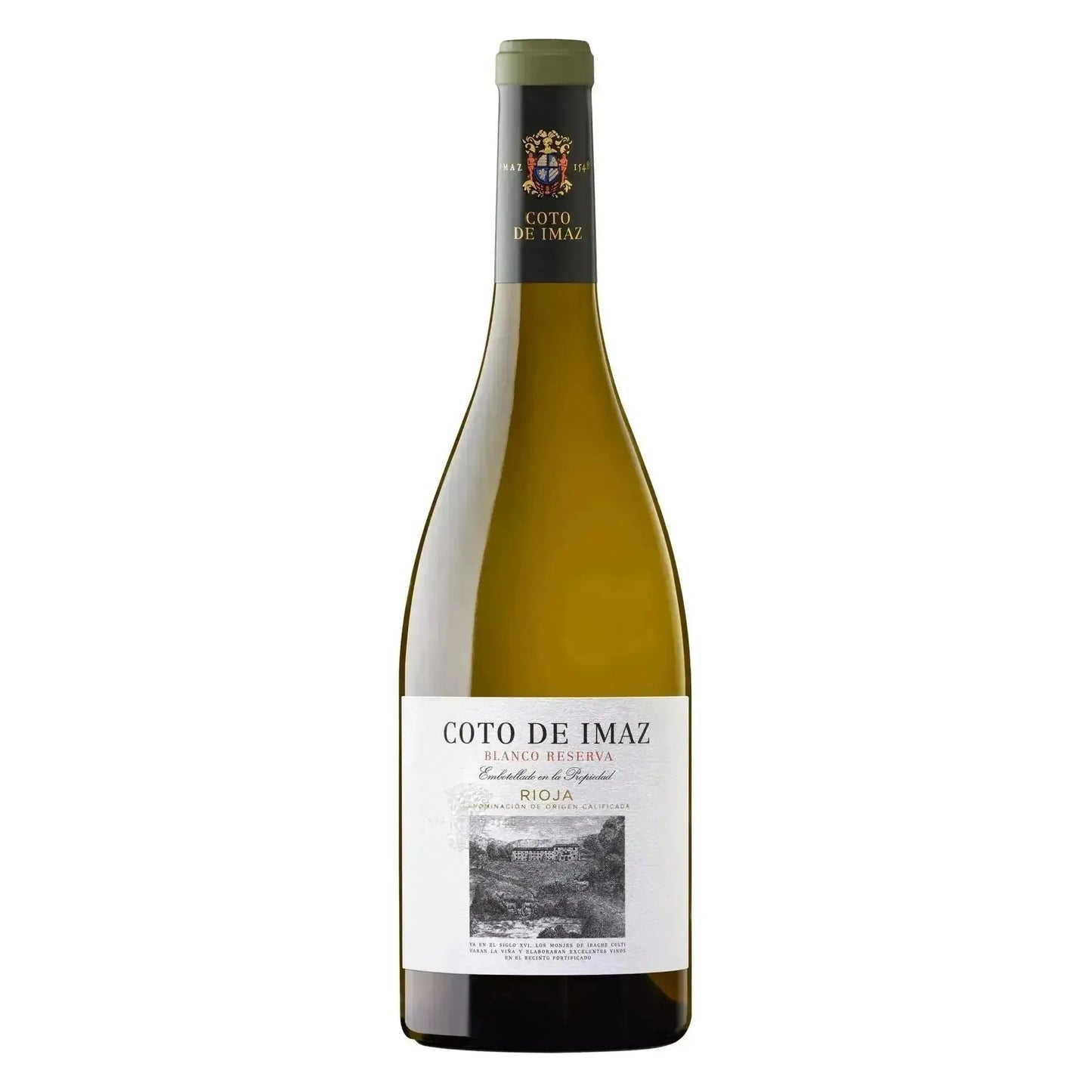 A bottle Coto de Imaz Blanco Reserva Wine