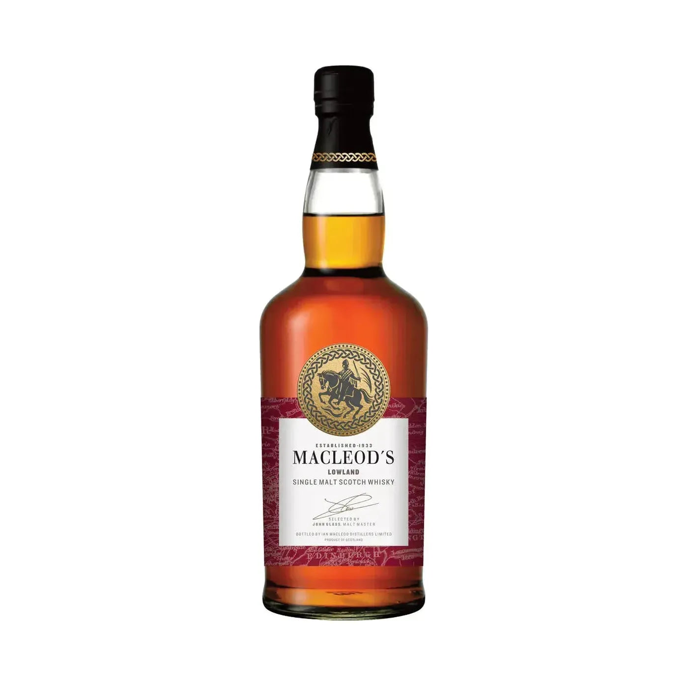 Macleod's Lowland Single Malt Scotch Whisky 40% ABV Whiskey