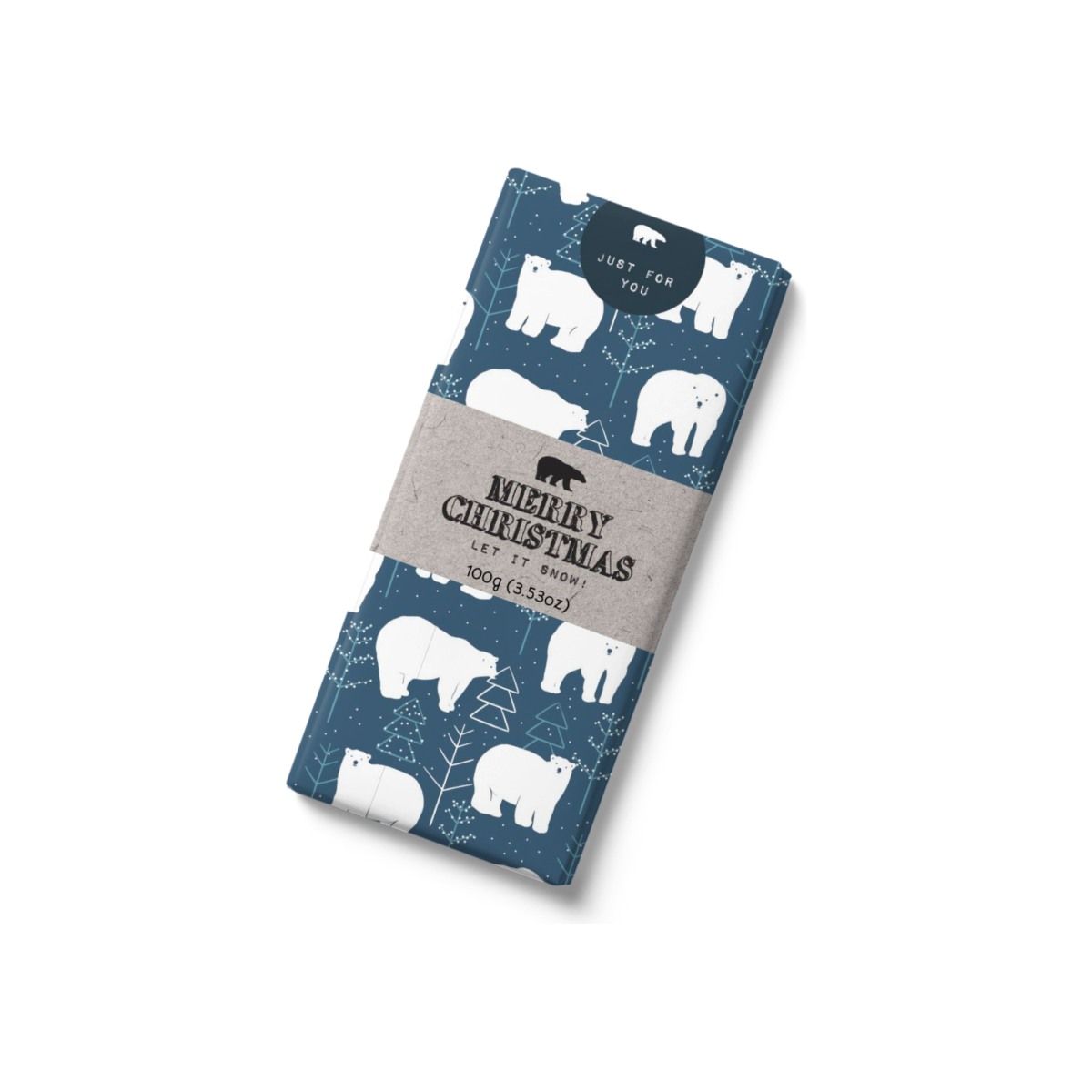 Merry Christmas Milk Chocolate Bar Chocolate