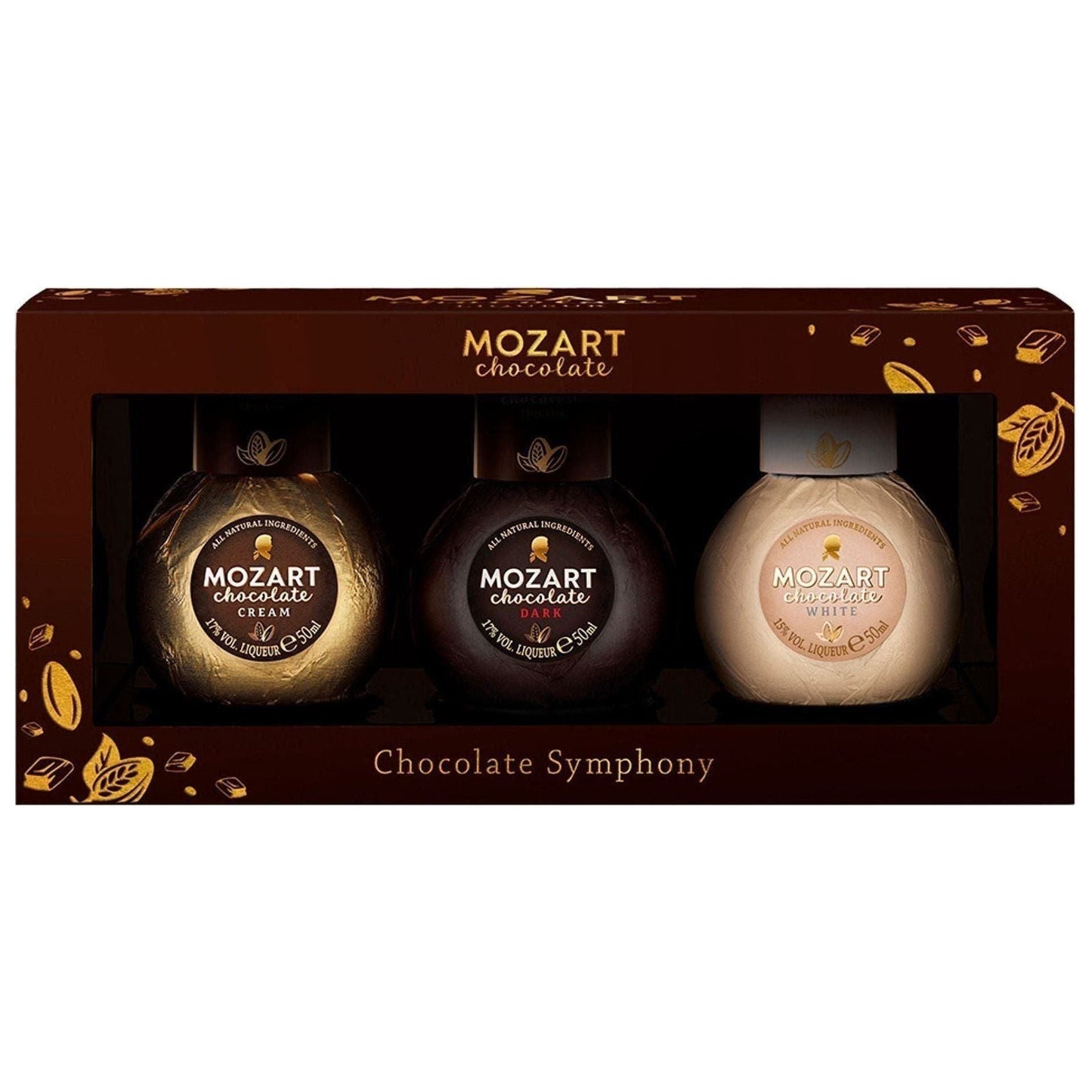 Mozart Trio Milk, Dark & White Chocolate Liqueur Miniature Pack, 3 x 5cl Liqueur
