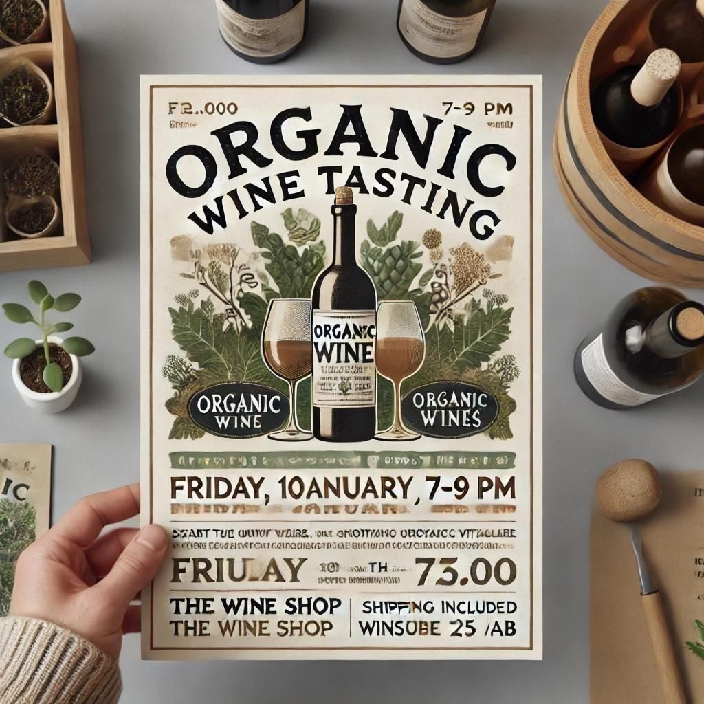 Organic Wine Tasting - Friday 10th January 7-9 pm