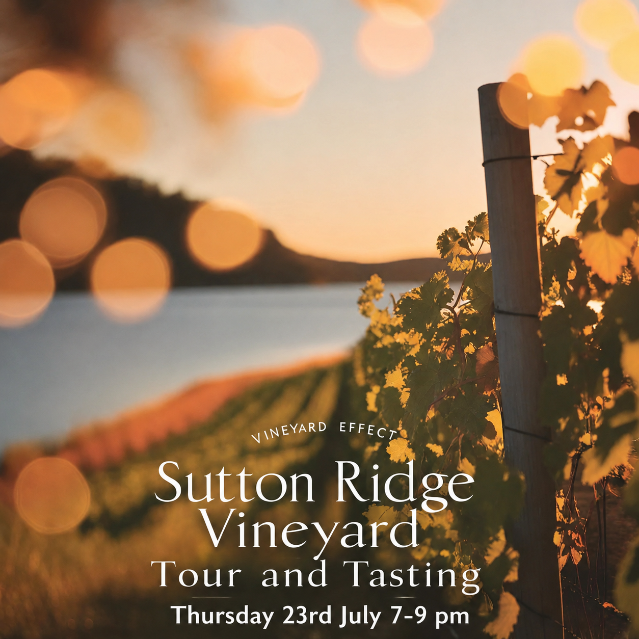 Sutton Ridge Vineyard Tour and Tasting - Thursday 23rd July 7-9 pm