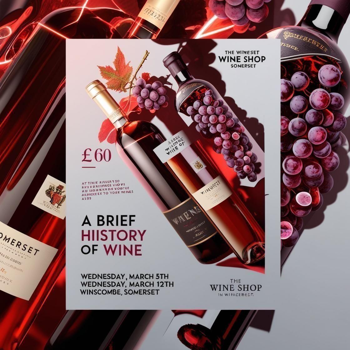 A Brief History of Wine - Wednesday 5th March & Wednesday 12th March 7-9 pm