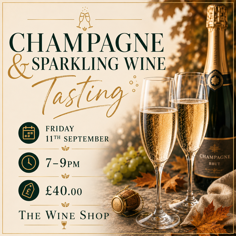 Champagne and Sparkling Wine Tasting - Friday 11th September 7-9pm