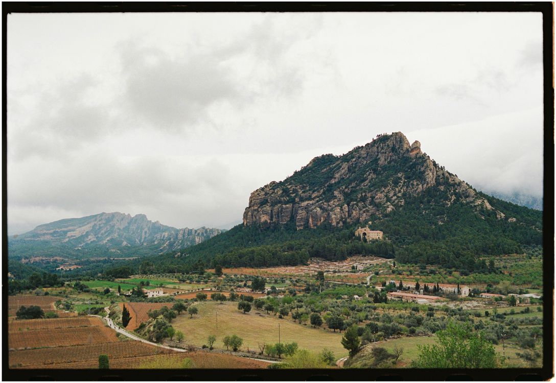 Mountain landscape of Catalonia, Spain, homeland of Cava