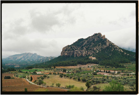 Mountain landscape of Catalonia, Spain, homeland of Cava