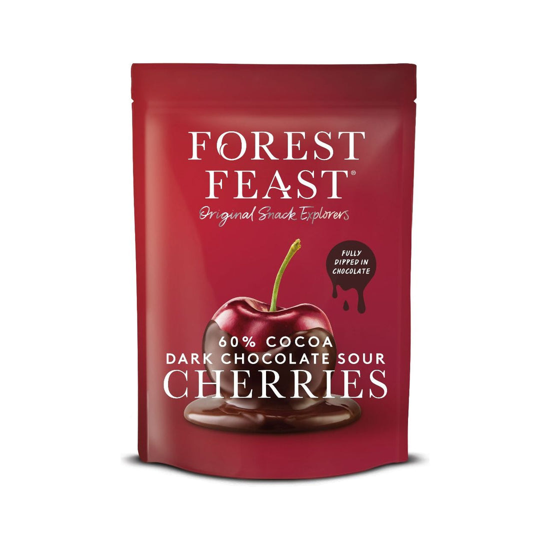 Forest Feast Belgian Dark Chocolate Sour Cherries – Front Pack
