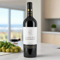 Grand’Arte Alicante Bouschet bottle in modern kitchen with sea view.