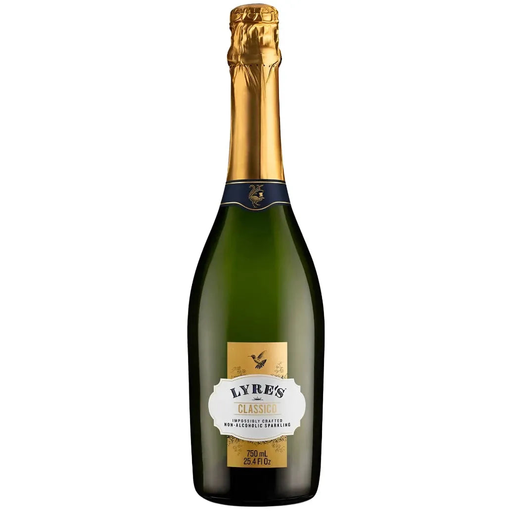 Bottle of Lyre's Classic non-alcoholic sparkling wine on a white background