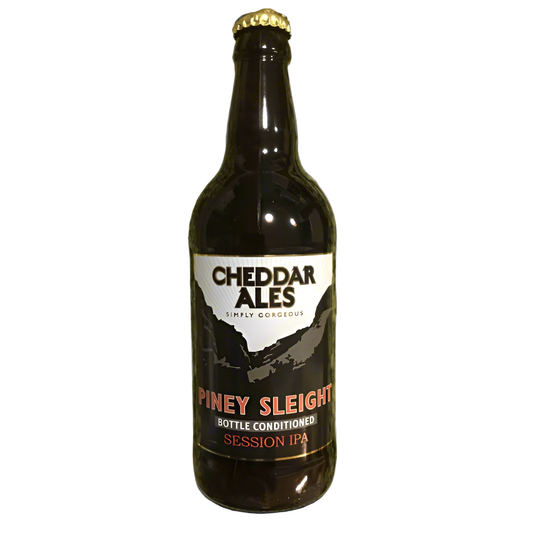 A bottle of Piney Sleight Cheddar Ales Beer