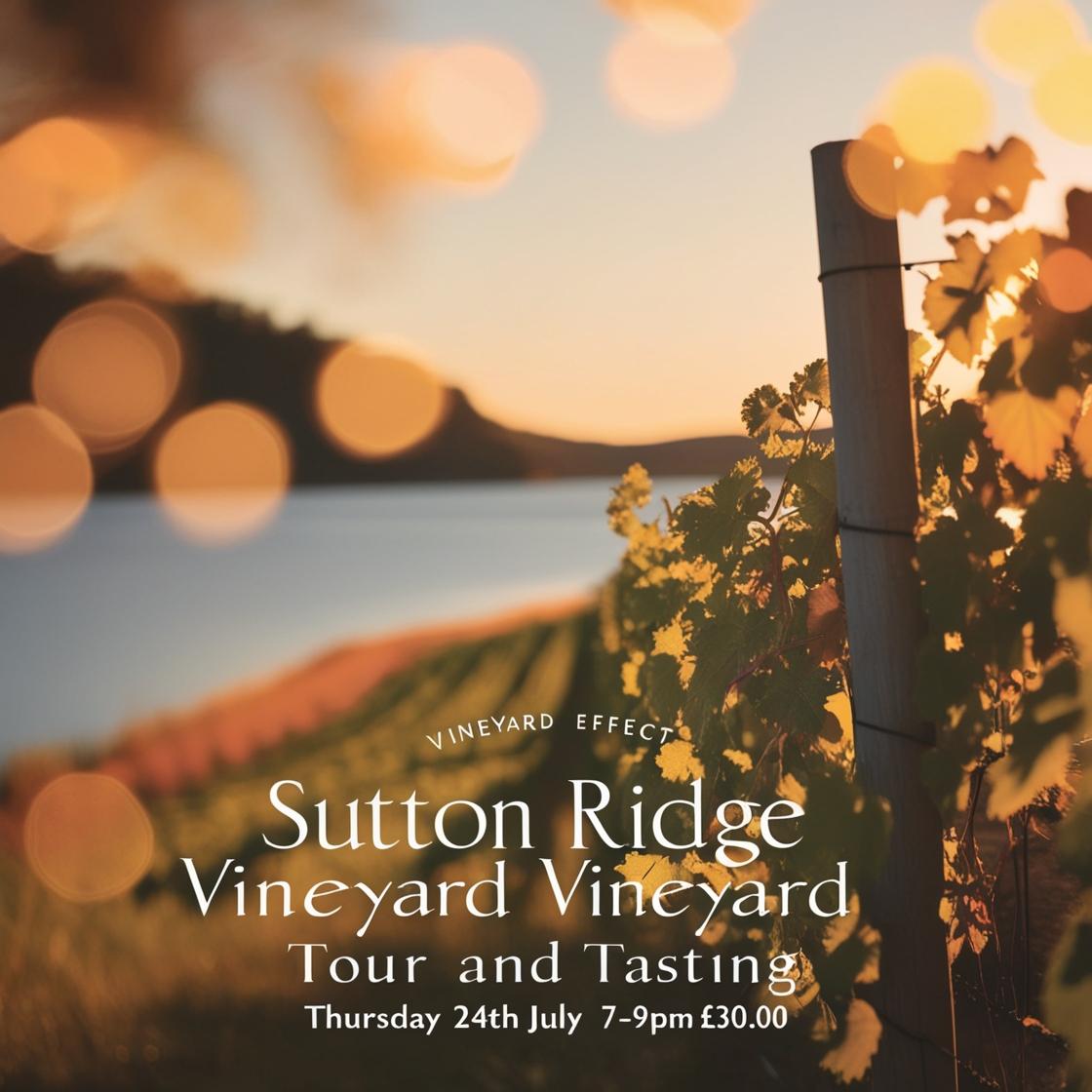 Sutton Ridge Vineyard Tour and Tasting - Thursday 24th July 7-9 pm