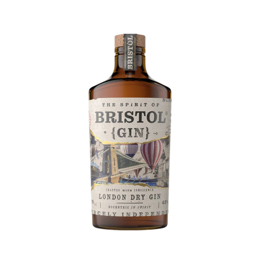 Bottle of Bristol Gin on a white background
