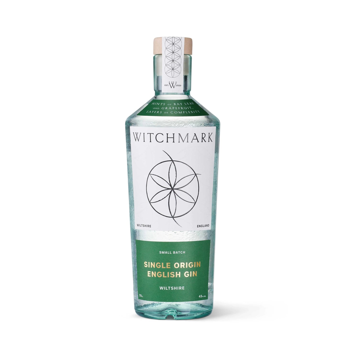 Witchmark Single Origin English Gin bottle on a white background