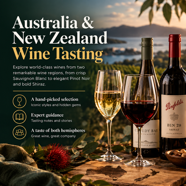 Australia & New Zealand Wine Tasting – Friday 30th October, 7–9pm