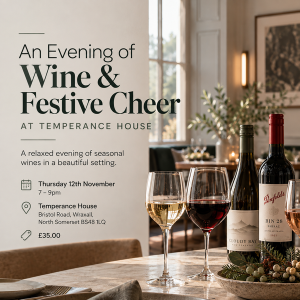 An Evening of Wine & Festive Cheer at Temperance House – Thursday 12th November, 7–9pm