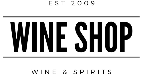 The Wine Shop logo in black on a white background